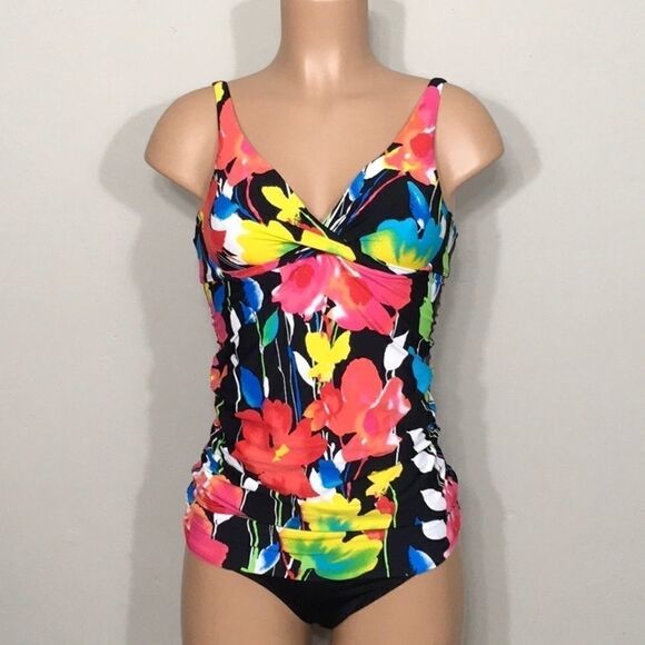 Anne Cole tummy control floral tankini set. New - Picture 2 of 12
